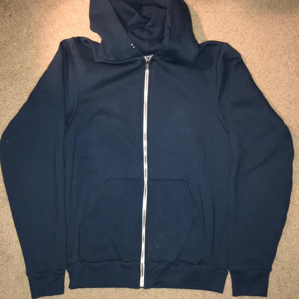 Blue Zip up Hoodie (American Apparel)